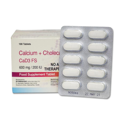 CAD3 FS Calcium Carbonate / Vitamin D3 600mg / 200IU Tablet 100's price ...